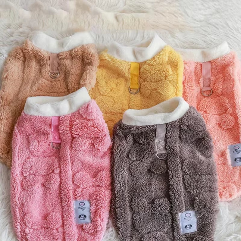 Winter Warm Puppy Kitten Pullover Soft Fleece Dog Clothes Pet Clothes for Small Dogs Chihuahua Bulldog Apparel Sweater for Dogs