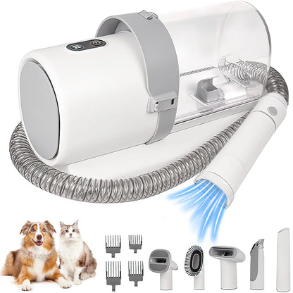 Pet Grooming Kit & Vacuum, 11Kpa Low-Noise Suction, 3 Modes, 5-in-1 Dog Vacuum with 2.5L Dustbin for Dogs, Cats & More.