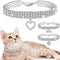 3-Piece Rhinestone Pet Collars: Adjustable Glitter Pendant Collar & Elastic Crystal Necklace for Small Dogs, Puppies & Cats (White)