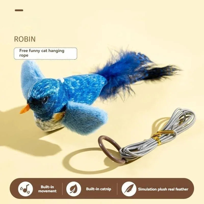 Simulation Bird Interactive Cat Toys Electric Sounding Birds Cat Chew Bite Plush Toys Cat Supplies