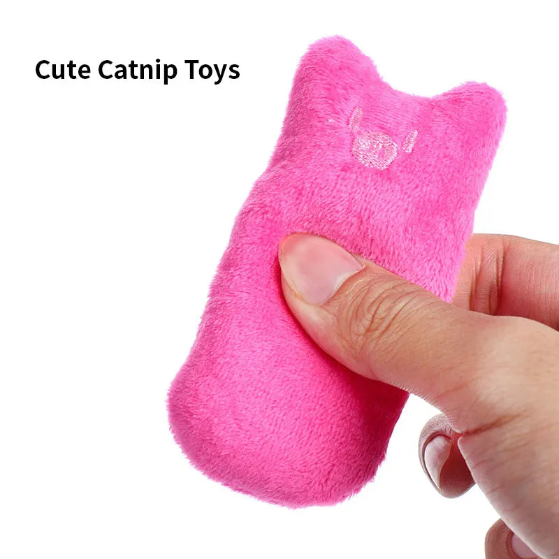 Teeth Grinding Catnip Toys Cute Funny Interactive Plush Teeth Grinding Relaxation Cat Chewing Vocal Toy Bite-Resistant Pet Toys