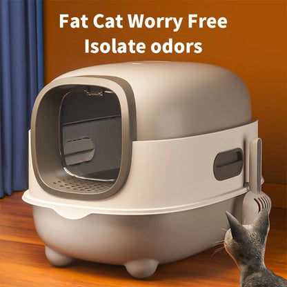 Ultimate Closed Cat Litter Box - Splash Proof, Odor Control, Foldable & Space-Saving Design for Cats Up to 10 lbs