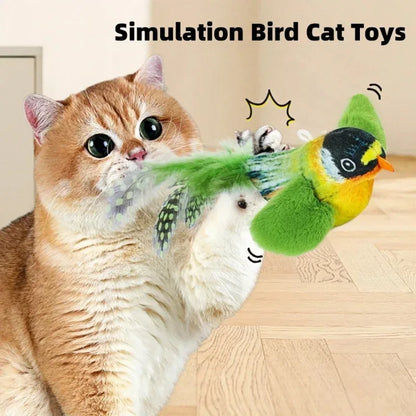 Simulation Bird Interactive Cat Toys Electric Sounding Birds Cat Chew Bite Plush Toys Cat Supplies