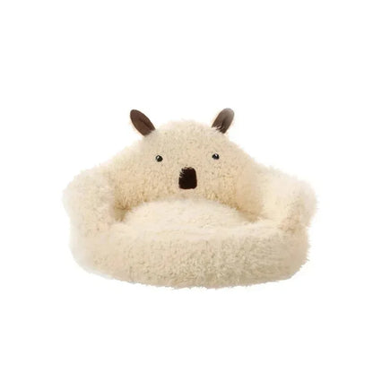 Cozy Winter Cat Bed - Plush Fluffy Cushion for Kittens and Pets - Cartoon Mat & Warm Accessories