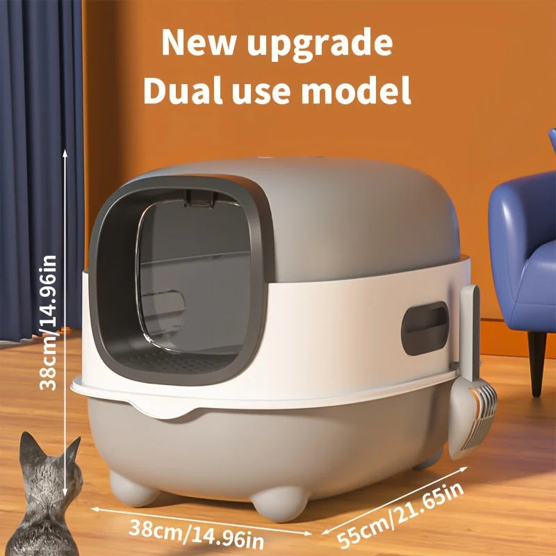 Ultimate Closed Cat Litter Box - Splash Proof, Odor Control, Foldable & Space-Saving Design for Cats Up to 10 lbs