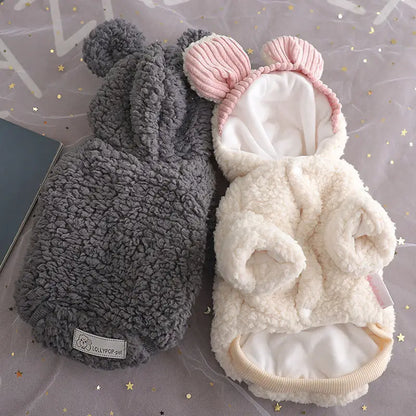 Luxury Dog Hoodies Jacket Winter Warm Dog Clothes for Small Dogs Thickened Puppy Overcoat Cute Soft Cat Jacket Coat Pet Costumes