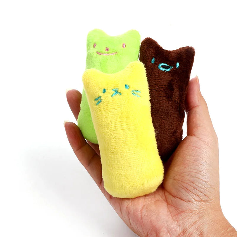 Teeth Grinding Catnip Toys Cute Funny Interactive Plush Teeth Grinding Relaxation Cat Chewing Vocal Toy Bite-Resistant Pet Toys