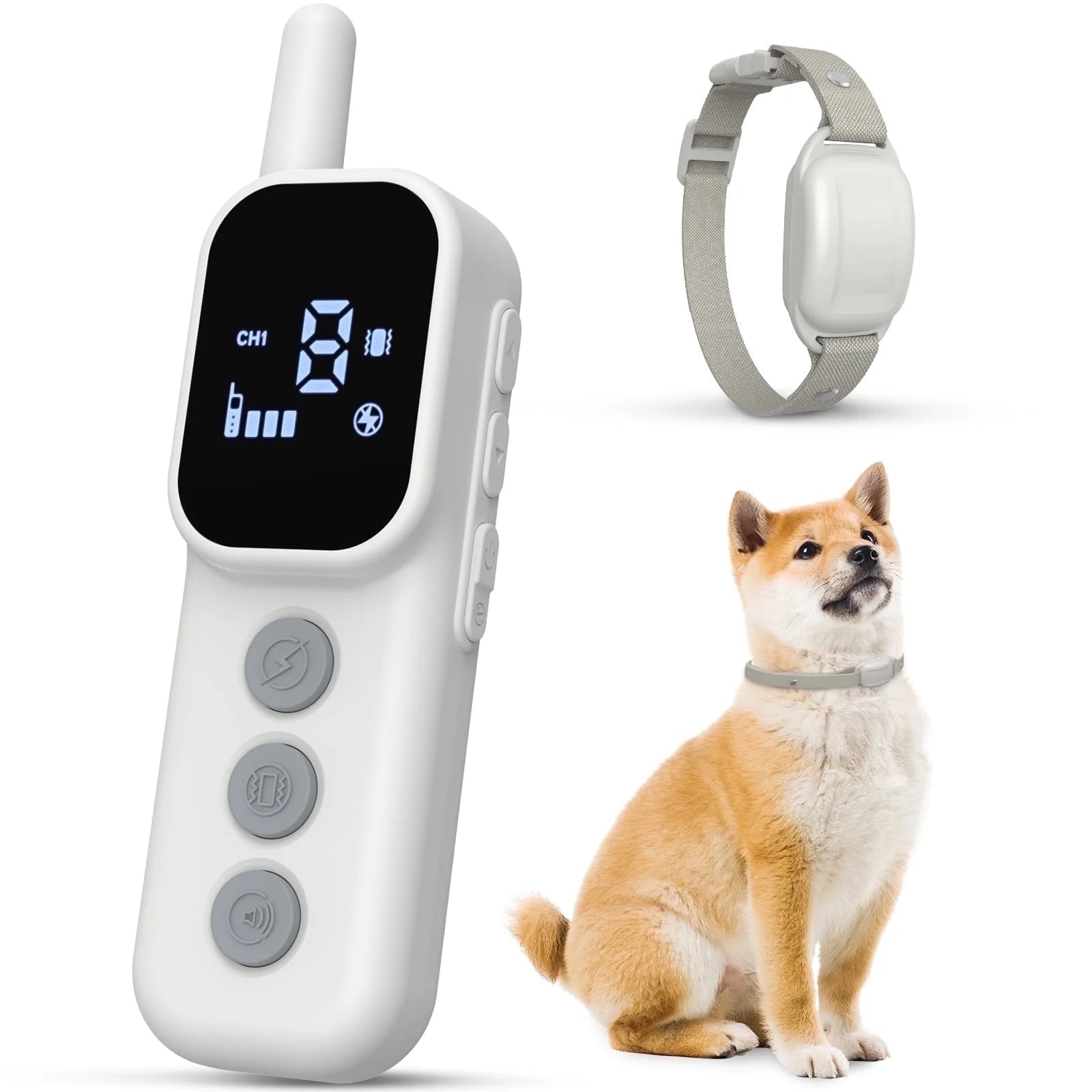 Dog Training Collar with Remote: Beep, Vibration, Safe Shock, Rechargeable, Waterproof, Fits Small to Large Dogs.