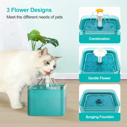 67oz/2L Automatic Cat Water Fountain: Ultra-Silent Dispenser Bowl for Cats & Small Dogs.